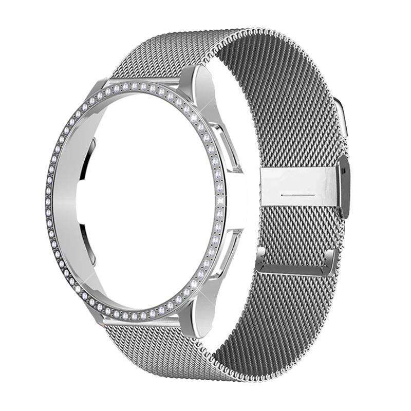 

Metal Strap For Galaxy Watch 4 44mm 40mm Classic 46mm 42mm Smartwatch Diamond Case Protector For Galaxy Active 2 40/44mm band
