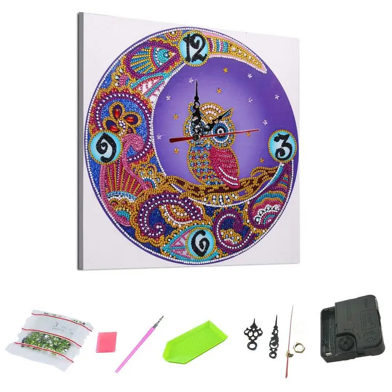 

Wall Clock DiamondPainting Set 5D DIY DiamondPainting Clock Mandala Pattern Wall Clock Cross Stitch Home Decor Drill Artwork