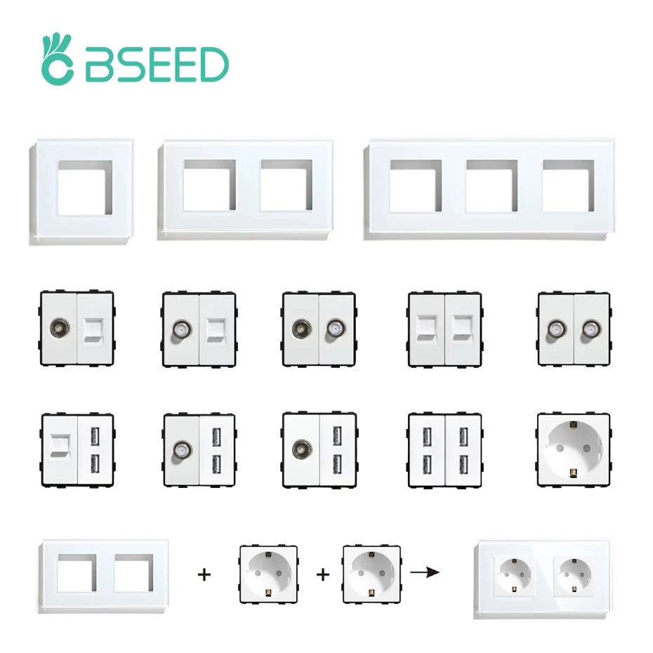 Двойная розетка USB BSEED CAT5 функциональные детали для Интернет-ТВ электрическая