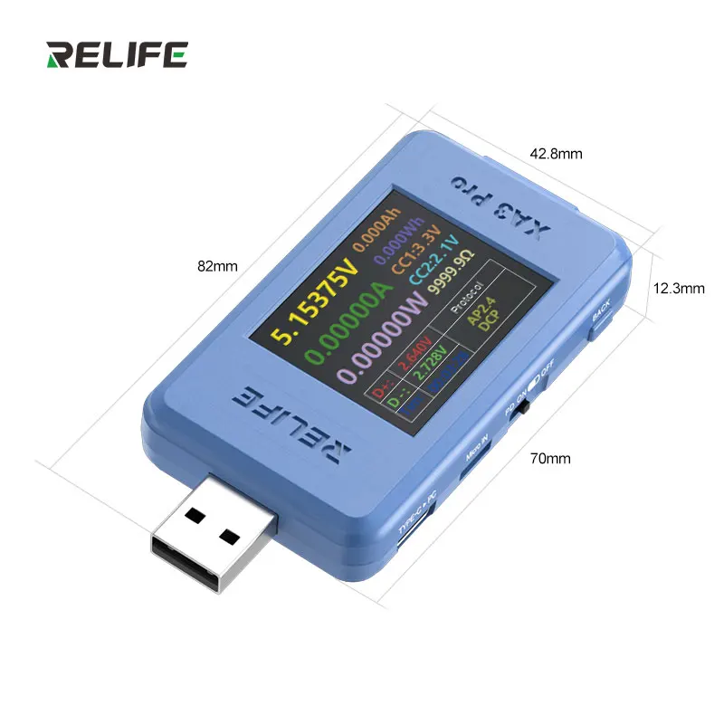 RELIFE XA3 Pro USB Smart Tester Поддержка PD QC2.0 QC3.0 SCP AP2.4A DCP Идентификация быстрой зарядки