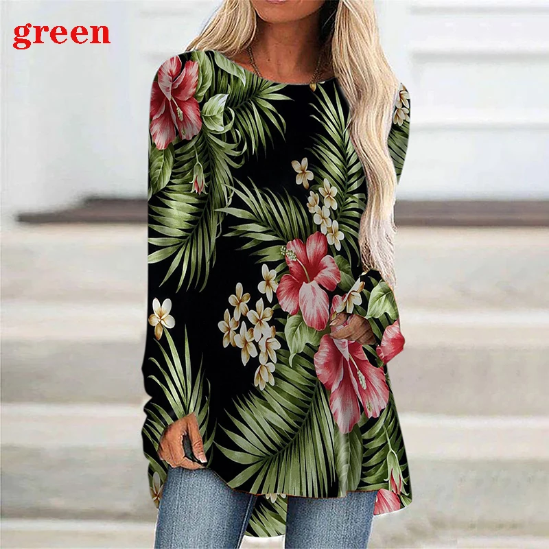 Autumn and Winter Long-sleeved Shirts T-shirt Fashion Plus Size Tops New Print