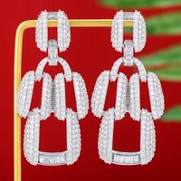 kellybola new luxury punk big long pendant earrings full cubic zirconia for women wedding trendy earrings bijoux high quality