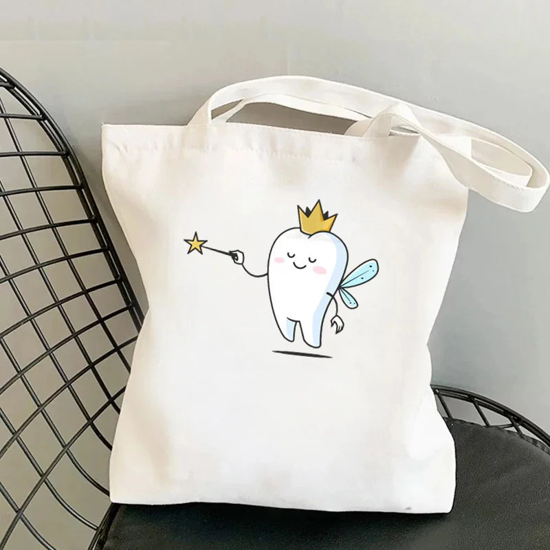 

Bag Bags Tote Shopping Shoulder Canvas Messenger Eco Hand Bags Women's Tooth And Dentist Casual Cute Aesthetic Art Kawaii Bolsas