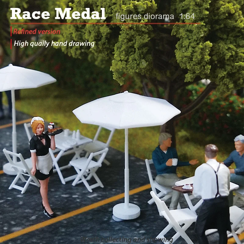 

Модель в масштабе 1:64, фигурка из смолы для досуга, кафе, ресторана, официанта, сцены, игрушки для кукол, аксессуар «сделай сам» для демонстрации сцены, веер