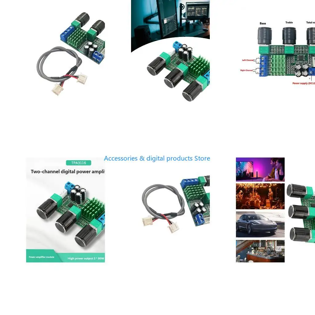 Фото 77JD TPA3116D2 80Wx2 Модуль усилителей стереовыхода для захватывающего прослушивания №1