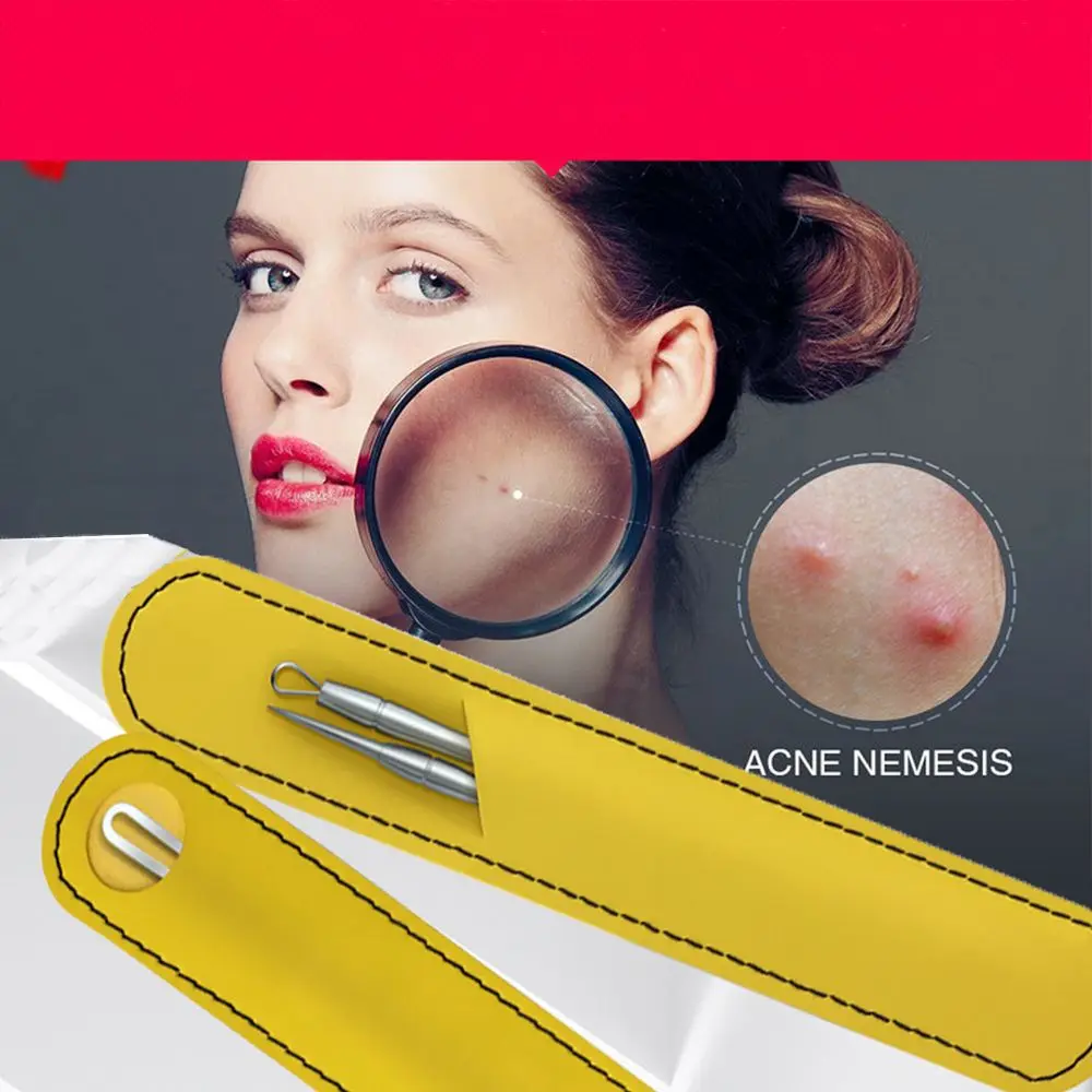 

3-Pack Stainless Steel Acne Needle Trio Forehead Nose Acne Blackhead Removal Needle Comedone Extractor Face Skin Care Tools