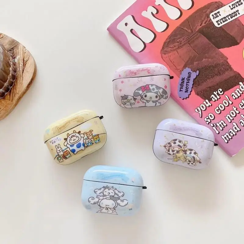

Kawaii Sanrio Accessories Mymelody Cinnamoroll Hello Kittys Cartoon Cute Airpods1/2/3 Pro Earphone Case Anime Girl Birthday Gift