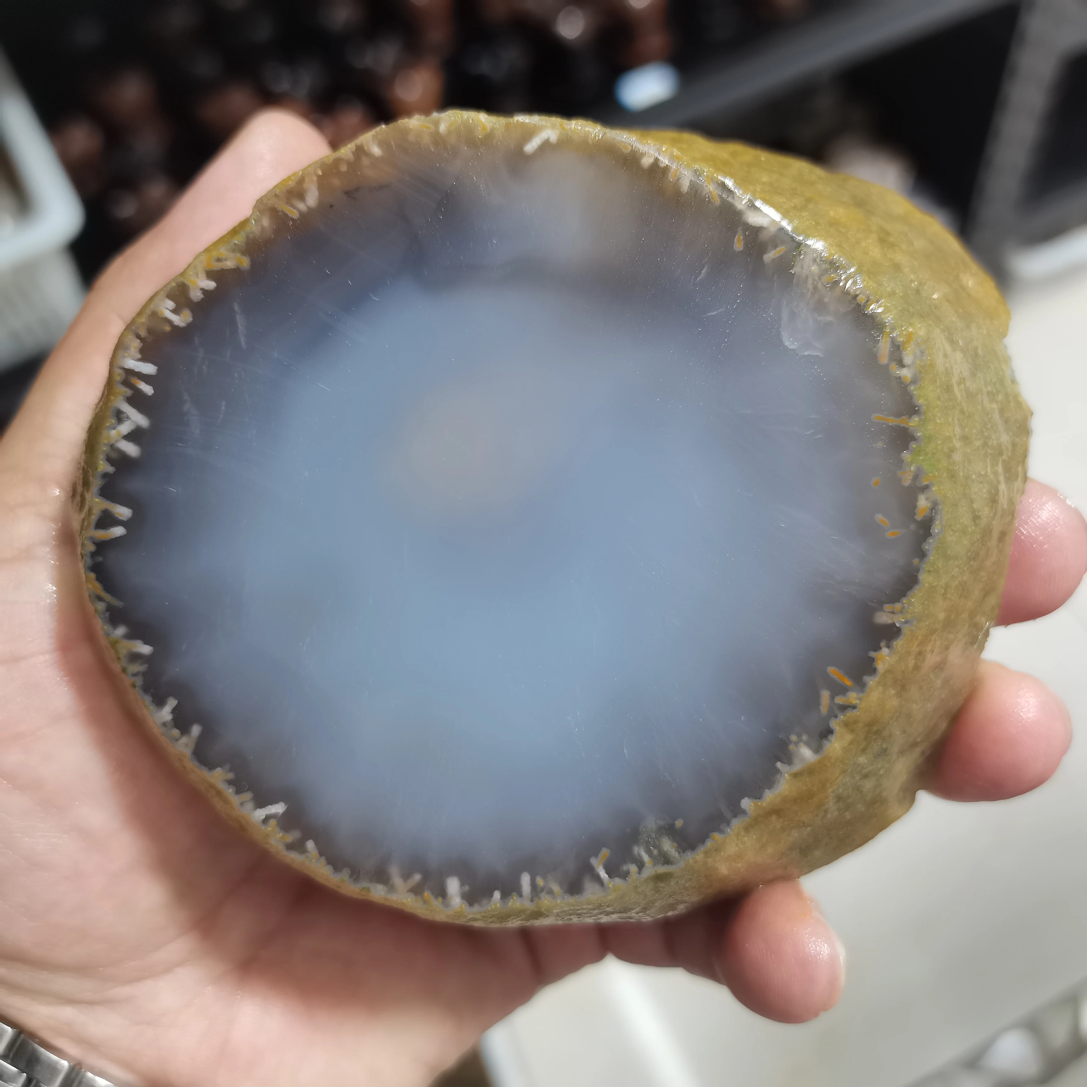 500g 100% Natural Enhydros agate from Madagascar polishing stone big bubble water power stone home decor healing 1pcs images - 6