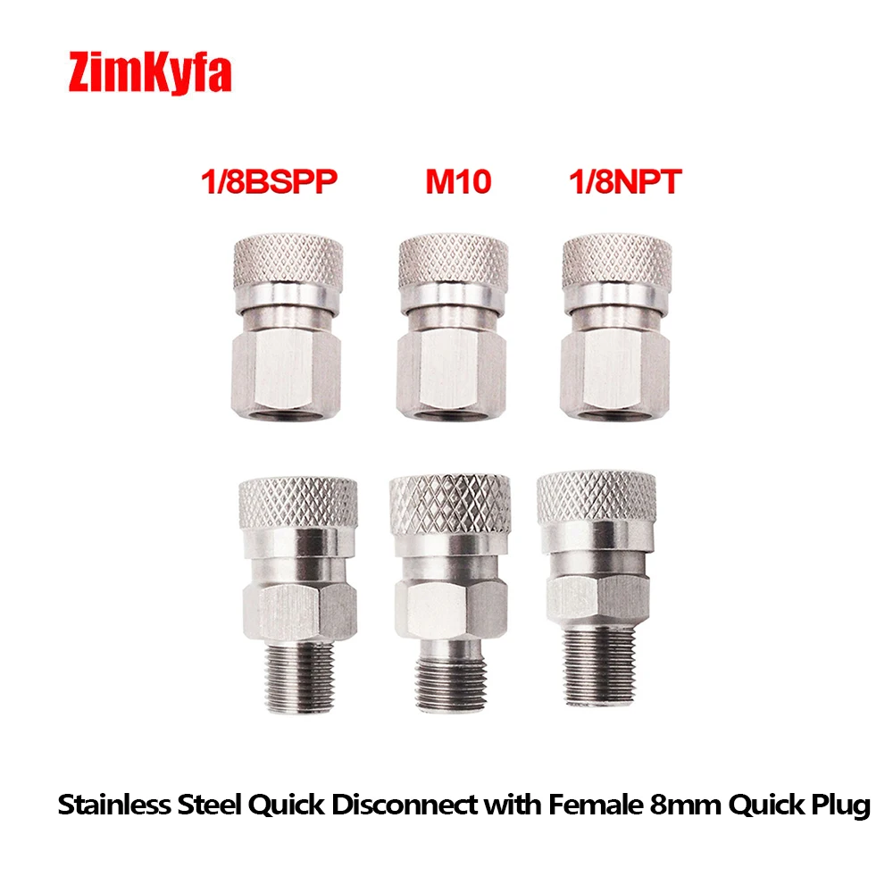 Air Quick Disconnect Filling Charging Hose Fitting 8mm Stain