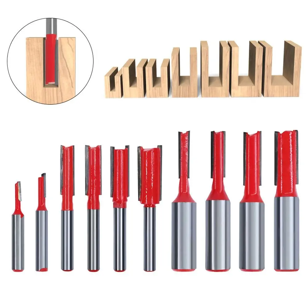 Прямая фреза из сплава с двумя краями хвостовик 1/4 дюйма 1/2 деревообрабатывающий