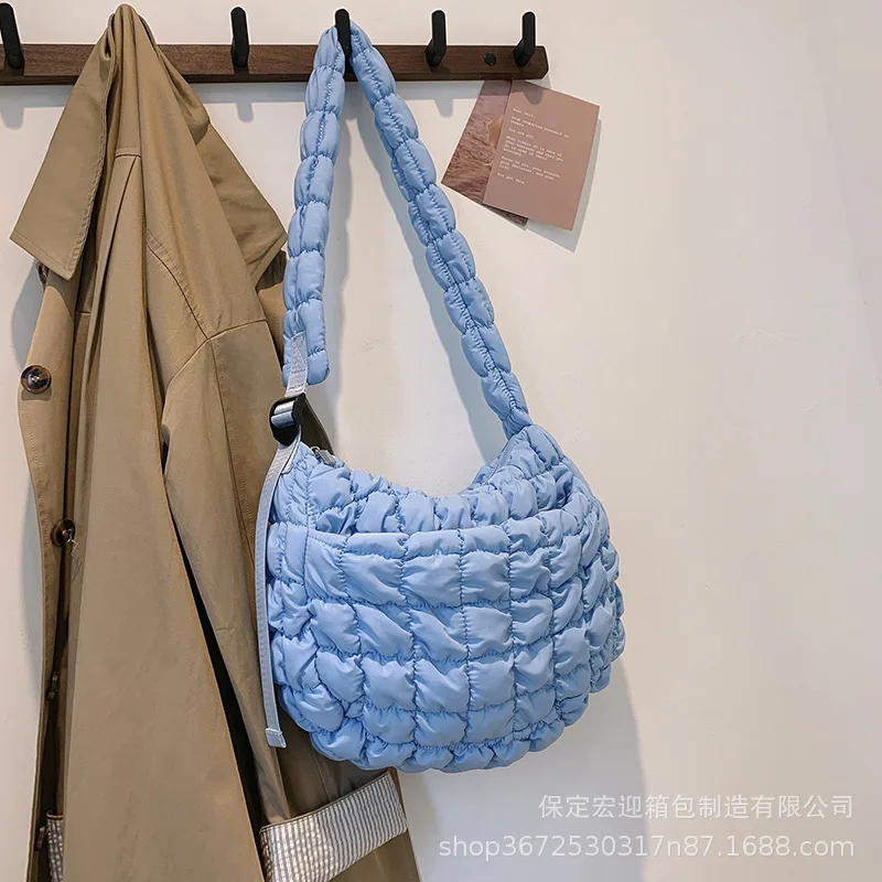 2024Новая плиссированная сумка-облако с несколькими карманами на плечо