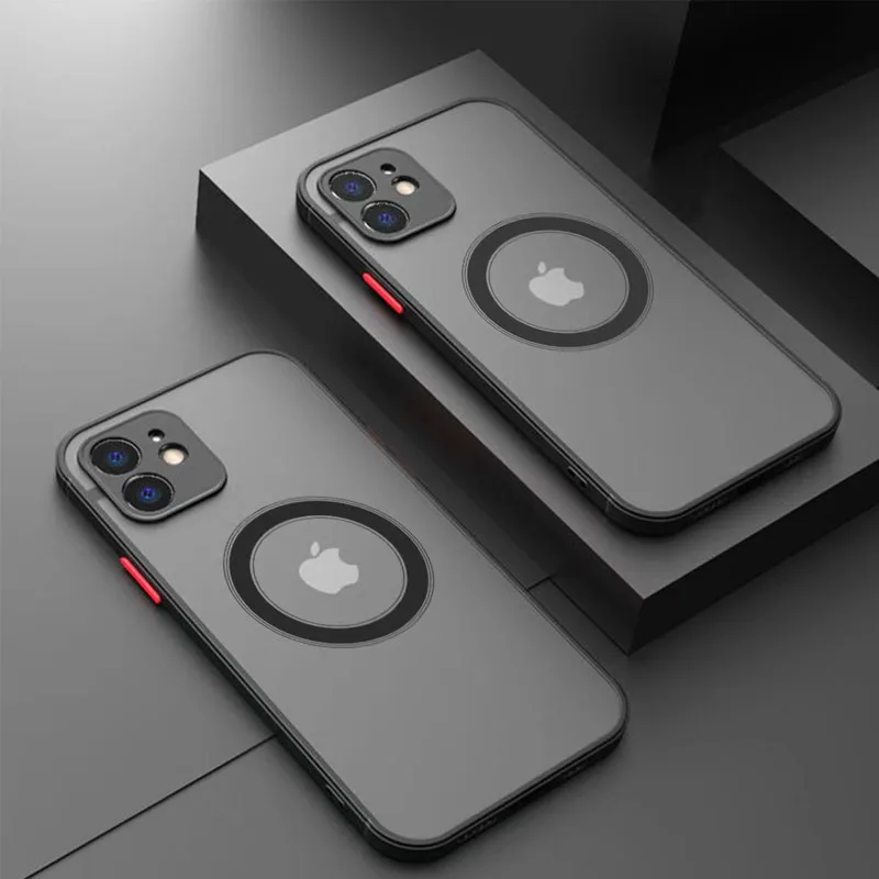 

Iphone 14 Pro Case Luxury Matte Magnetic Magsafe Wireless Charge Case IPhone 11 12 13 Pro Max Case Plus XR X Armor Cover Funda