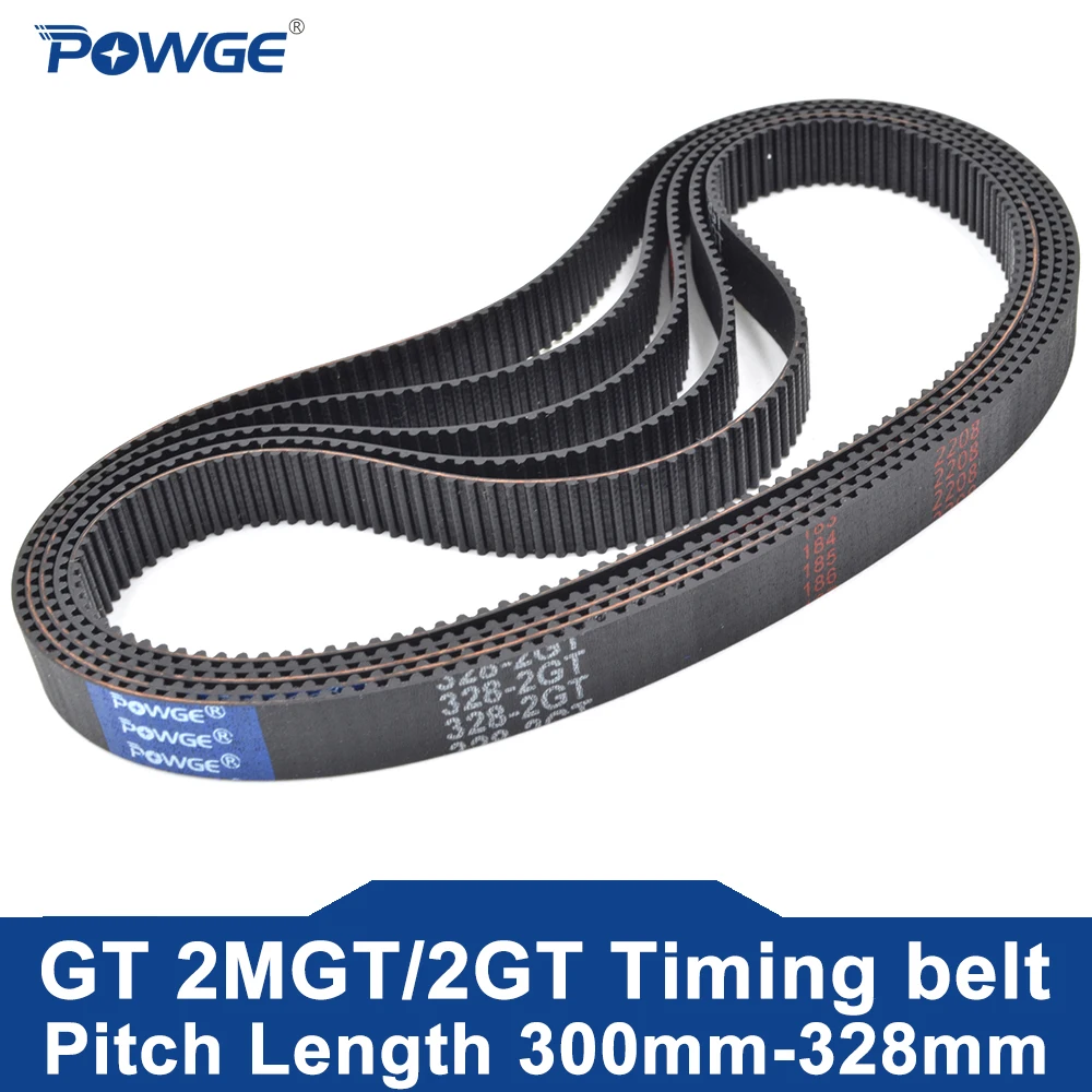 POWGE 2MGT 2 м 2GT синхронный ремень ГРМ длина шага 292/294/300/302/308 Ширина 3/6/9/15 мм зубов 146 147 150 151 154 GT3 закрытого типа