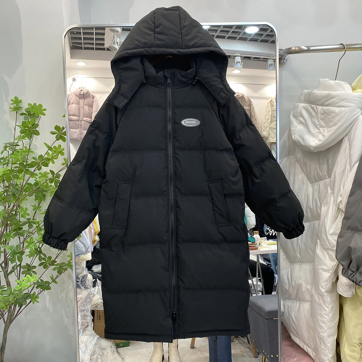 2022 New Fashion Down Cotton Padded Parkas Jacket Female Loose Hooded Long Coat Winter Women Warm Oversized Clothes Outerwear