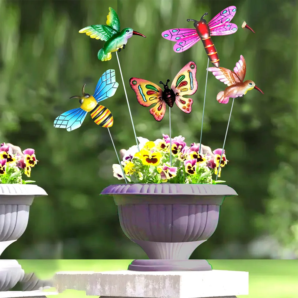 

4pcs Colorful Butterfly Garden Stake Decor Garden Art Ornament Butterfly Stakes Outdoor Yard Planter Flower Pots Decoration