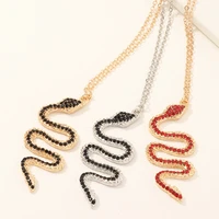 punk vintage gold silver crystal zircon snake necklaces for women exaggerate cz chain choker retro hallowee party girls jewelry