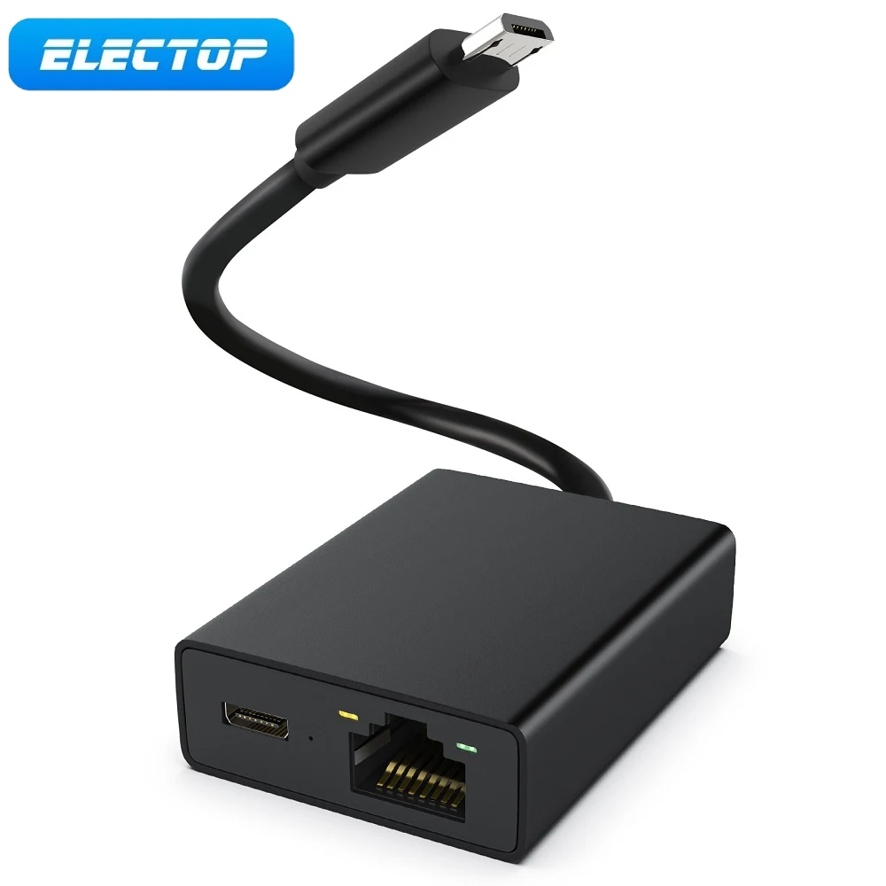Сетевая USB-карта ELECTOP Ethernet-адаптер Micro на 100 м сетевая карта для 4K Fire TV Stick