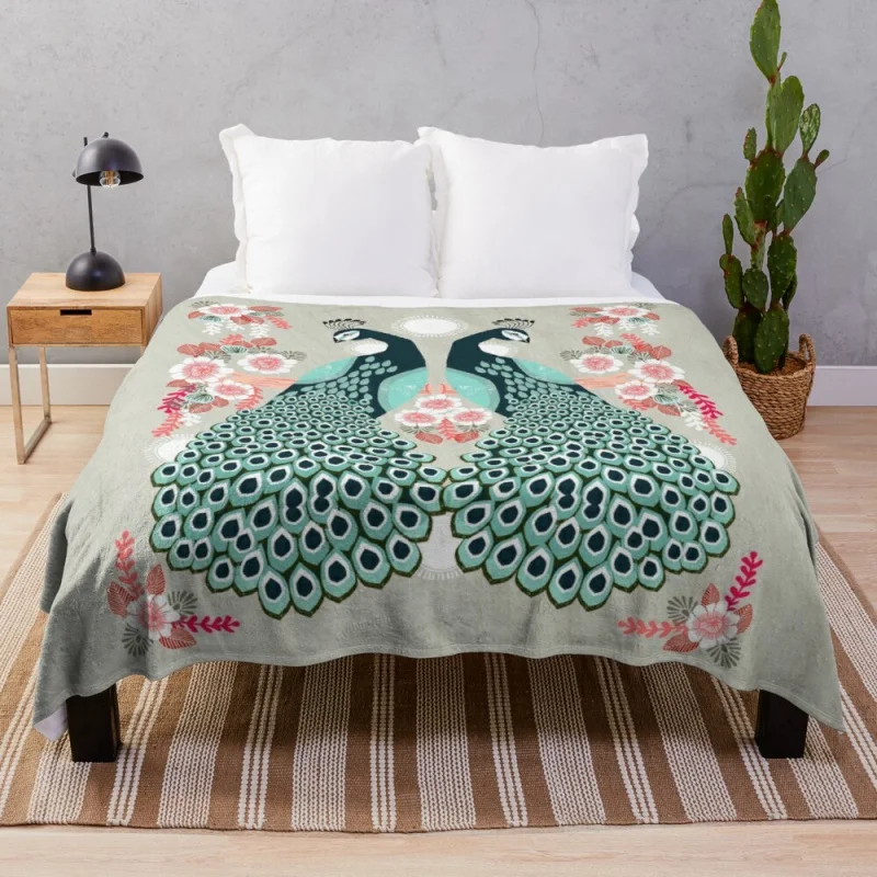

Peacocks by Andrea LaurenThrow Blanket Microfiber Luxury Thicken Fleece Blanket