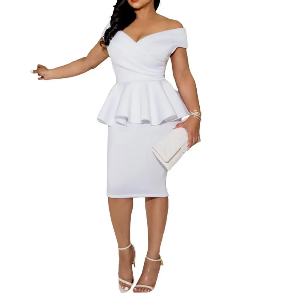 

dresses for women 2022 Formal Dress Formal Dress Off Shoulder Ruffles Summer V Neck Strapless Dress for Wedding