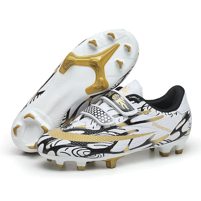 SENAGE Children's Soccer Shoes Kids Boys Girls FG/TF Ankle Boots Non-slip Velcro Football Training Shoes Kids Futsal Football