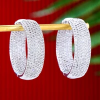 soramoore multicolor cz office style hoop earrings top quality exquisite professional womens jewelry earrings dense crystal