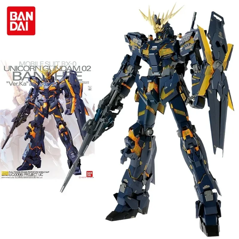 Оригинальный Bandai Gundam MG 1/100 UNICORN 02 BANSHEE Ver.Ka в сборе аниме экшн-фигурка модель