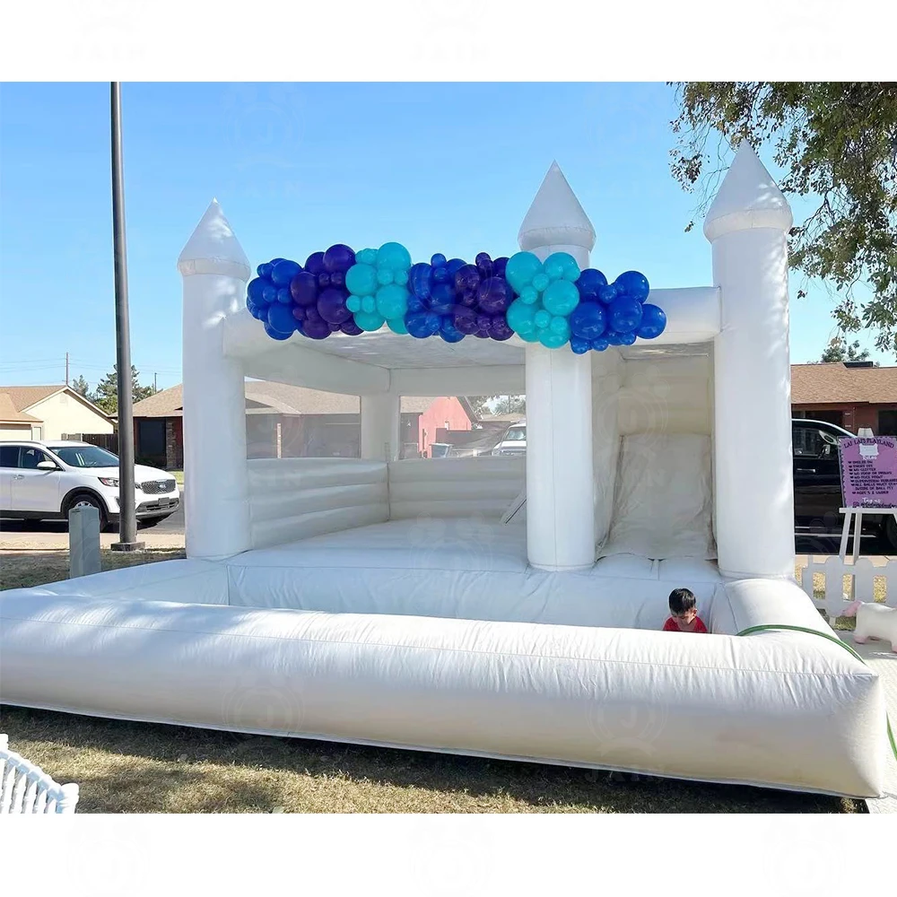 Надувной надувной замок с бассейном шариками воздуходувка для детей белый дом