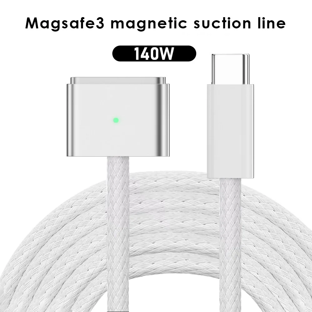 

100% Magnetic USB-C To MagSaf* 3 Charger Cable Cord For Macbook Air 13 14 16 M1 M2 A2779 A2452 A2780 A2681 A2442