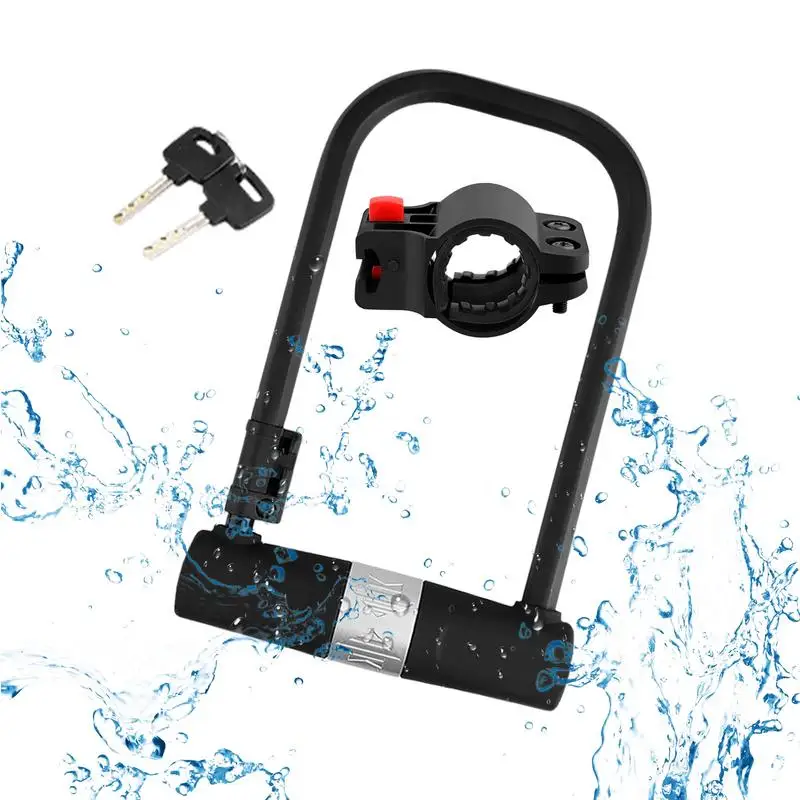 

Bike U Lock With Key Bicycle Heavy Duty Anti-Theft U-Lock Compact And Portable U-Shaped Bicycle Lock