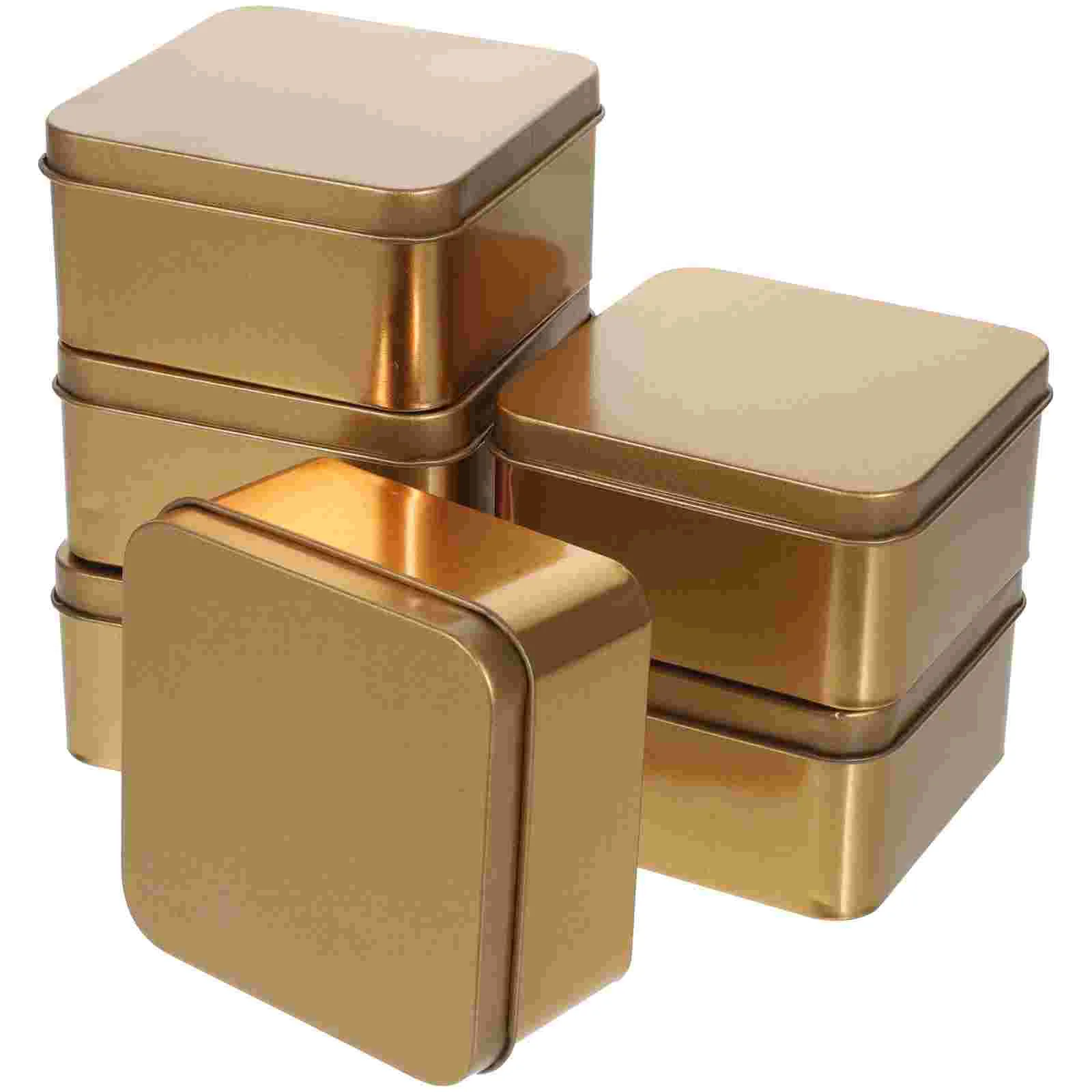 

10Pcs Square Tin Box Metal Tin Box with Lids Tinplate Boxes Portable Box Containers