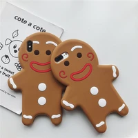 gingerbread man silicone case for iphone 13 pro max x xr xs 11 8 7 6 plus se 2020 12 pro max phone protective cover