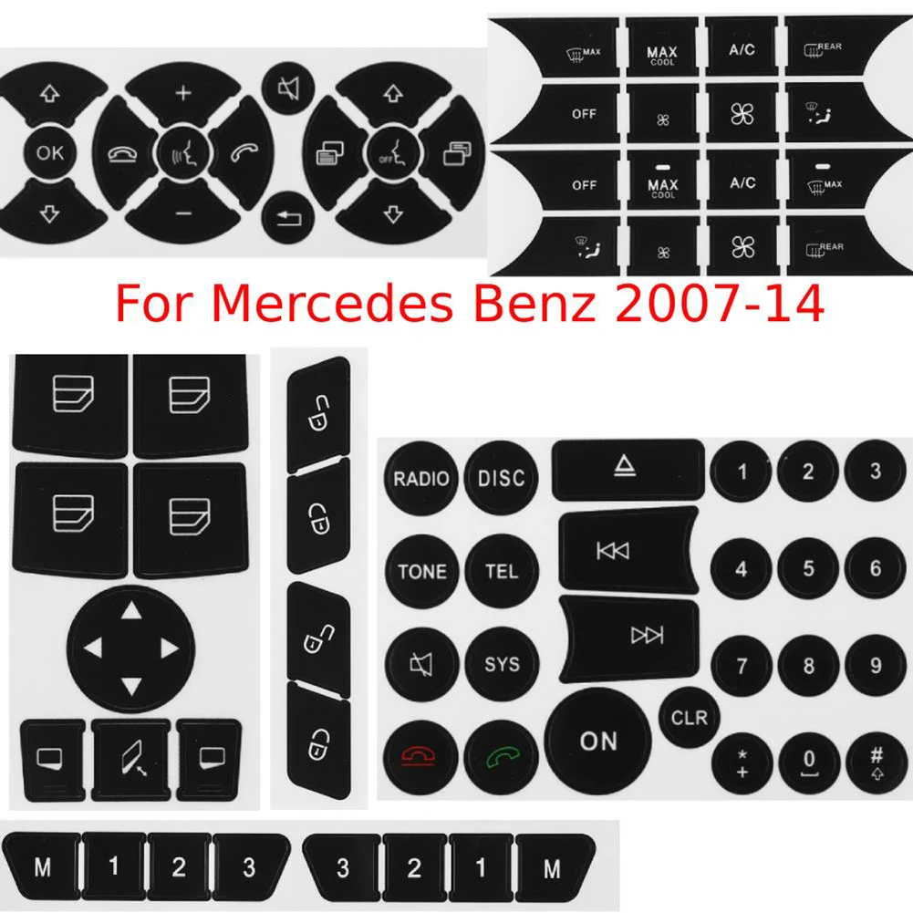 

1 Набор наклеек для ремонта автомобильных кнопок для Mercedes 2007-14 рулевое колесо переменного тока Windo ремонт кнопок наклейки Запчасти Аксессуа...