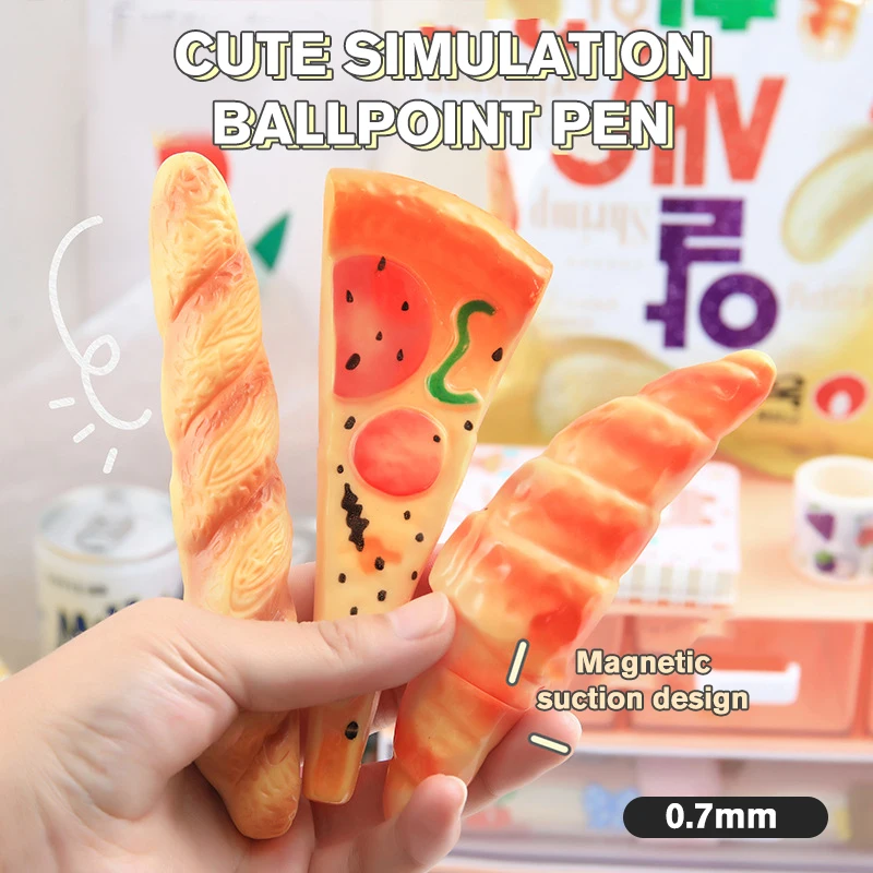 

Cute Pizza Hot Dog Bread Simulation Stationery Ballpoint Pen Office School Supply Refrigerator Pasted Student Gift Stationery