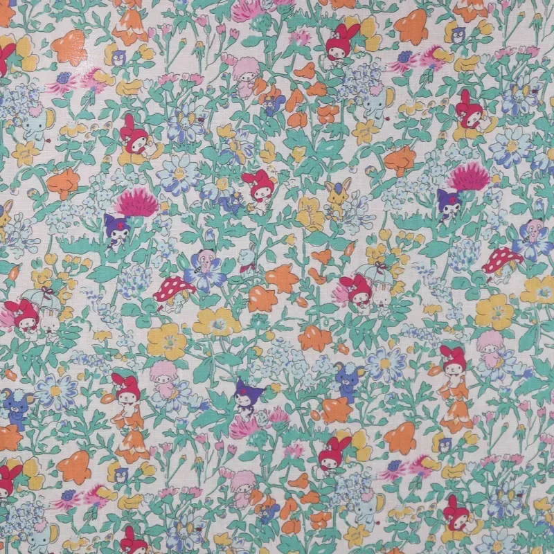 100% хлопок 80s как свободная ткань мультяшный кролик Дамская цифровая печать