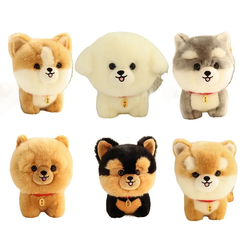 Мягкая пушистая плюшевая собака корги игрушка мягкая голова Kawaii реалистичное