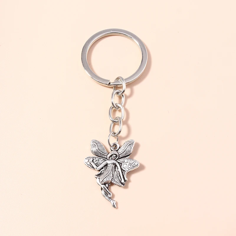 

Retro Silver Color Alloy Angel Keychains for Car Key Souvenir Gifts for Women Men Handbag Pendants Key Chains DIY Crafts Gifts