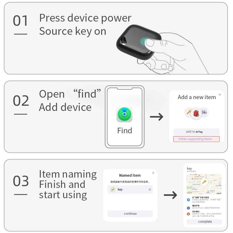 GPS Pet Positioning Tag Tracker Kids Luggage Key Finder Smart Tracking Device Dedicated Locator For Apple Find My App IOS System images - 6