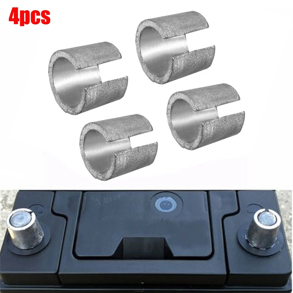 

2 Pairs Battery Negative Terminal Adapter Positive Post Shim Lead Converters Metal Replacement Car Accessories