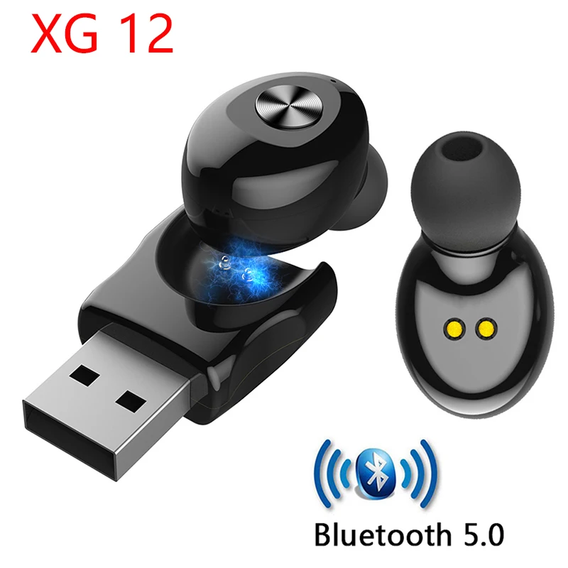 

2023 new XG12 Wireless Bluetooth 5.0 Earphone Stereo Mini Earbud Magnetic HIFI Sound Sport Handsfree In Ear Headset with Mic