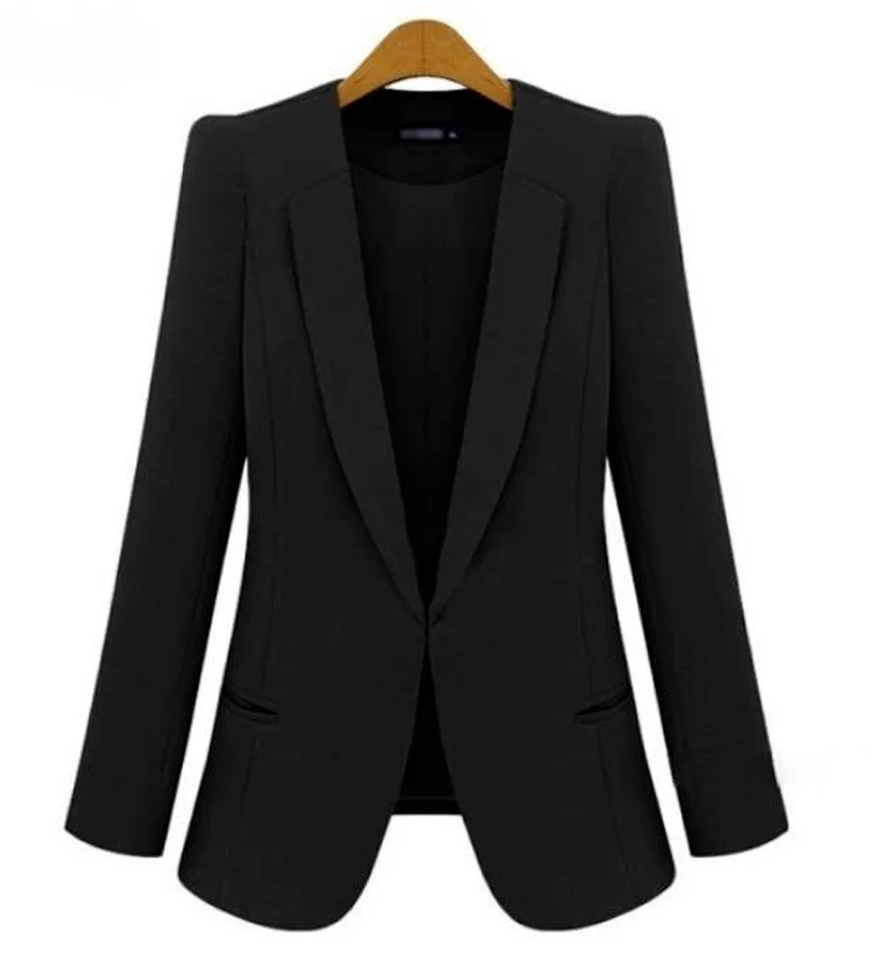 2022 Spring Autumn New Solid Colors Long Sleeve Blazer Office Work Wear Plus Size Business Suits Women Hidden Breasted Blazers