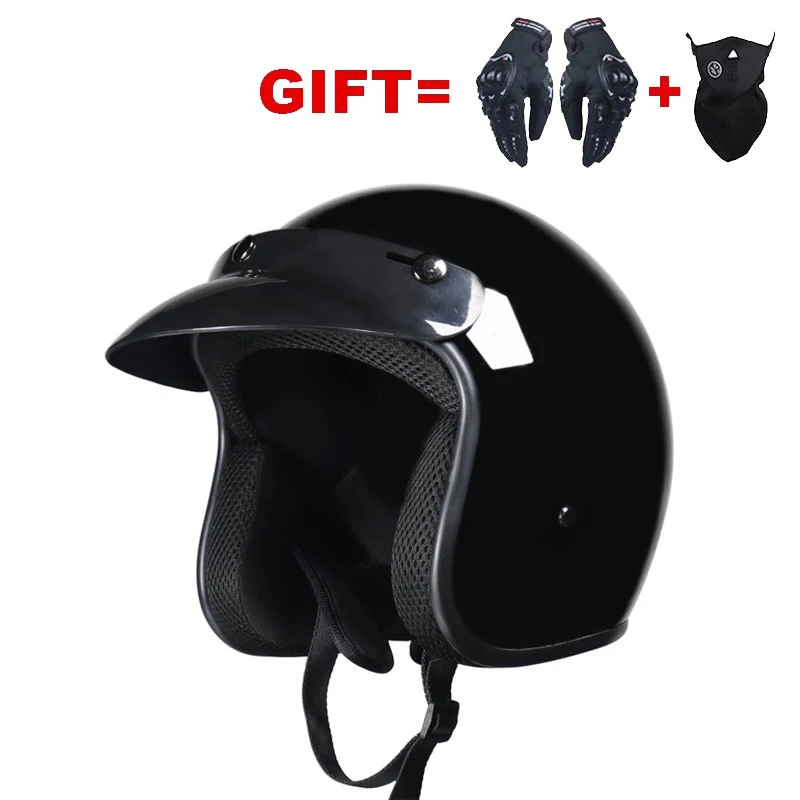 Мотоциклетный шлем с открытым лицом для мужчин и женщин винтажные мопеды в стиле