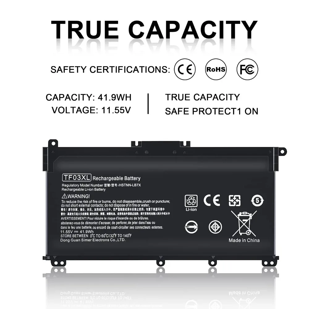 TF03XL Аккумулятор для ноутбука HP Pavilion 14m-cd0001dx 14m-cd0003dx 15-cc0xx 15-cc1xx 15-cc023cl 15-cc563st 15-cd040wm 920070