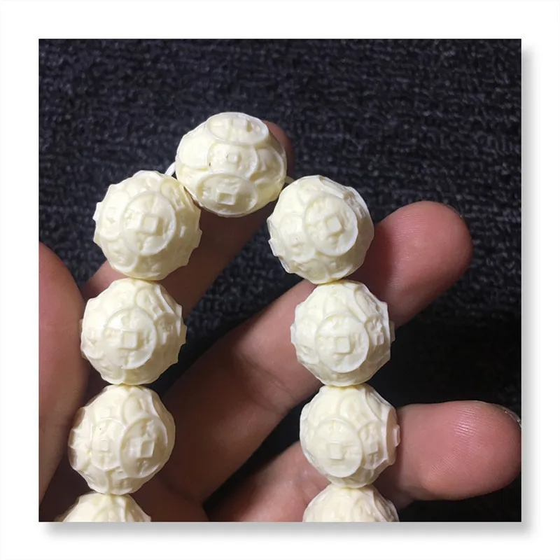 Резной орех слоновой кости источник богатства Guangjin браслет из бусин Будды