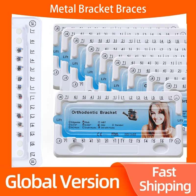 

10 Kits Mini Roth MBT 018 022 Slot Hooks 345 Dental Orthodontic Brackets Metal Braces For Teeth Dentistry Therapy Materials