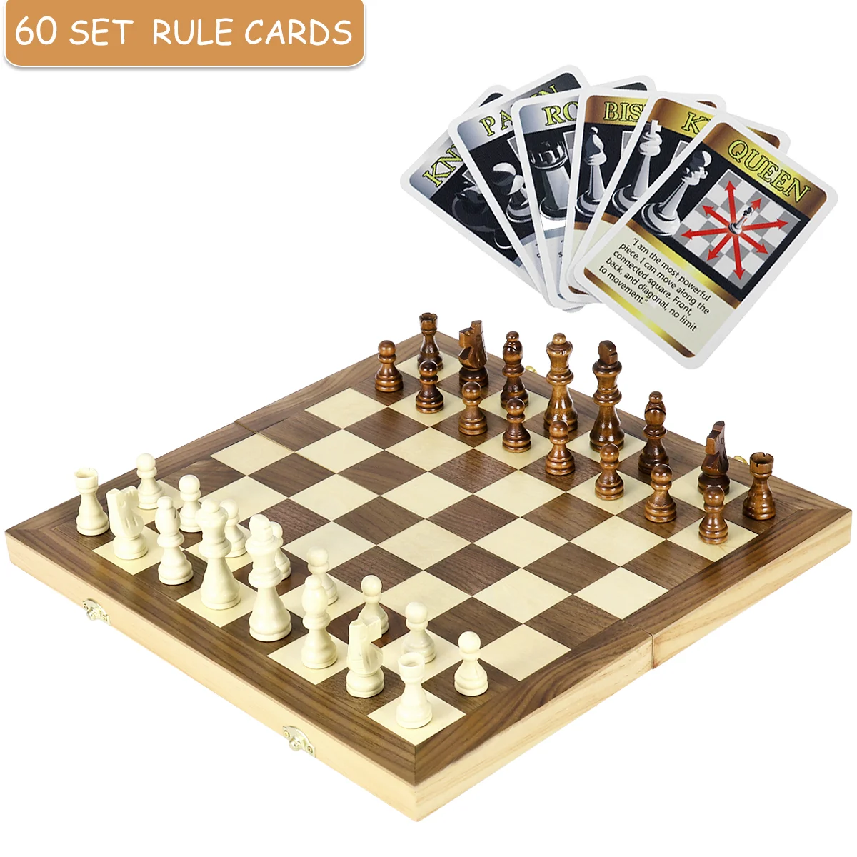 

IBASETOY Inch Portable Folding International Set Pieces Board Game Set For Kids and