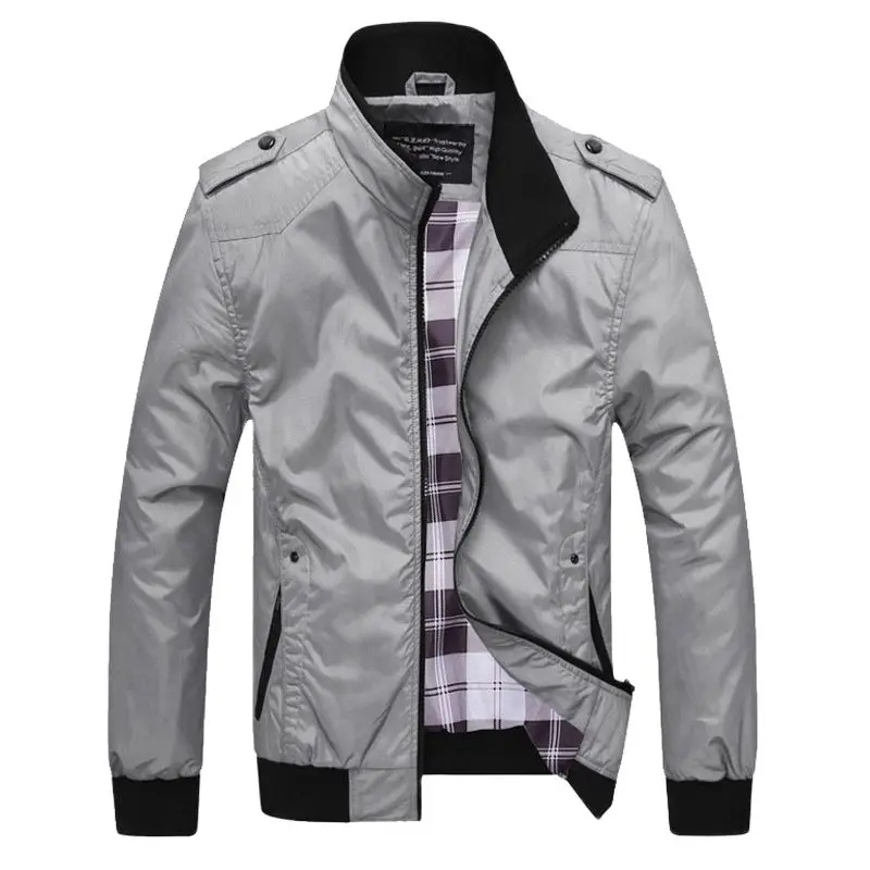 

M-4xl Coats Collar Coat Spring Casual Male Men Autumn 2023 Stand Jackets Men's Jacket Solid Overcoat Outerdoor Clothing Bomber