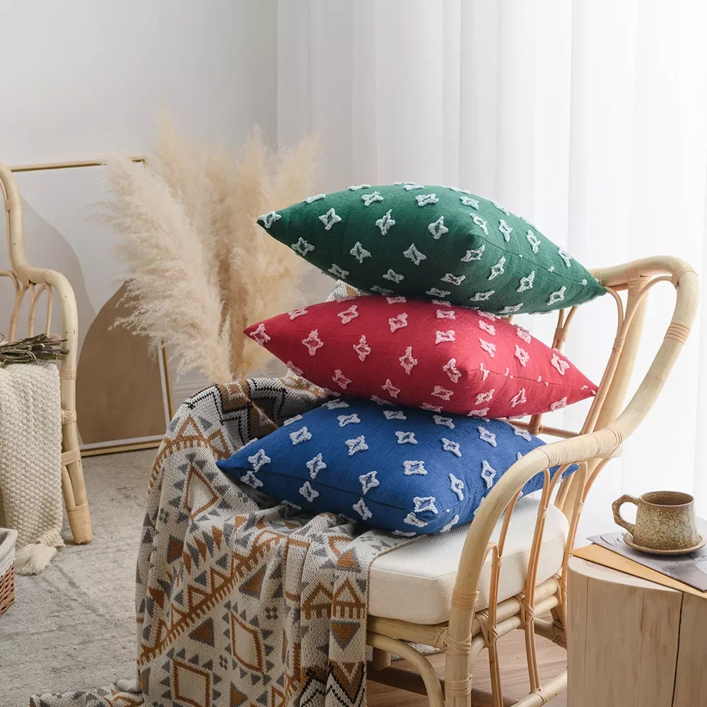 

2022Cushion Cover Tufted Cotton Pillow Cover For Living Room Sofa 18x18 Star Decorative Pillows Nordic Home Decor Pillowcase