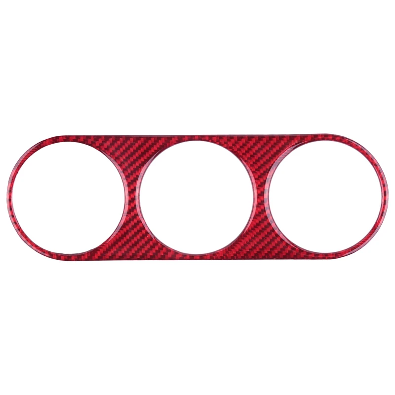 

For Dodge Challenger 2008-2014 Car Accessories Carbon Fiber Console AC Switch Cover Panel Trim Sticker, Red