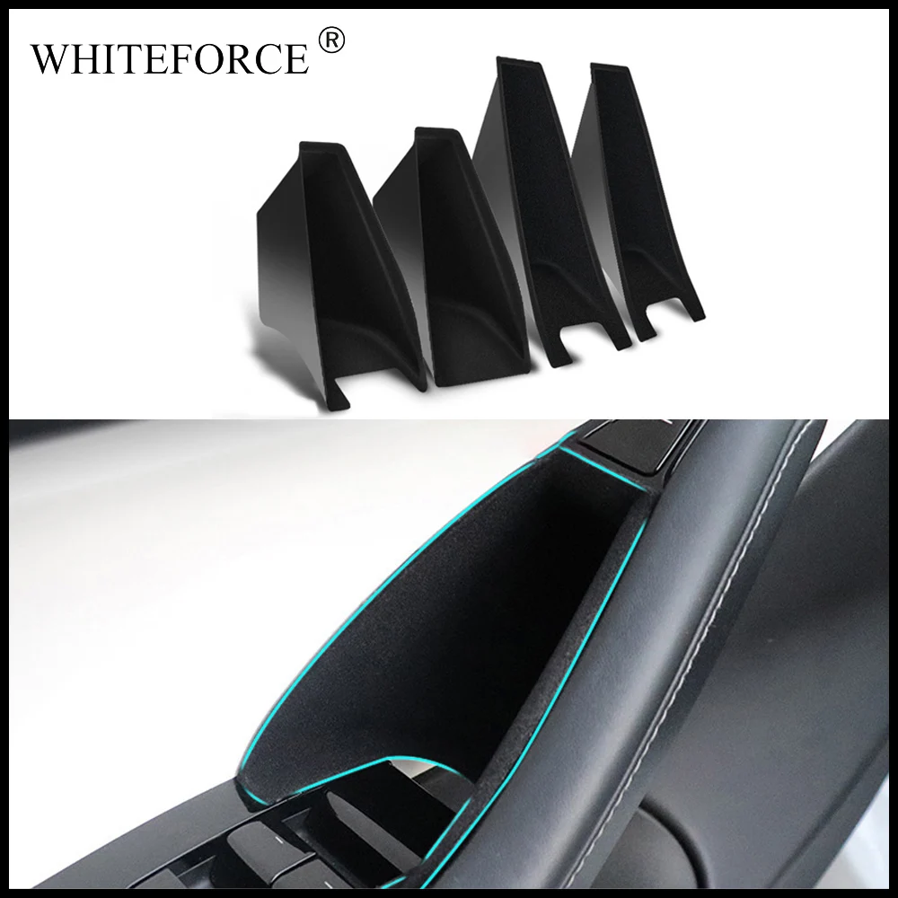 

Flocking Door Storage Bucket for Tesla Model 3 Model Y DOOR HANDLE Container Holder Tray Storage Box Car Interior Accessories