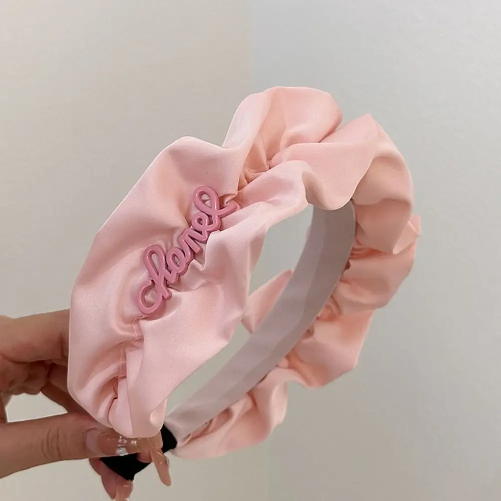 

Hair Accessories Pleated Hair Hoop Gift Headwear Hair Styling Tool Letter Hair Bands Cloth Wide Brim Scrunchie Women